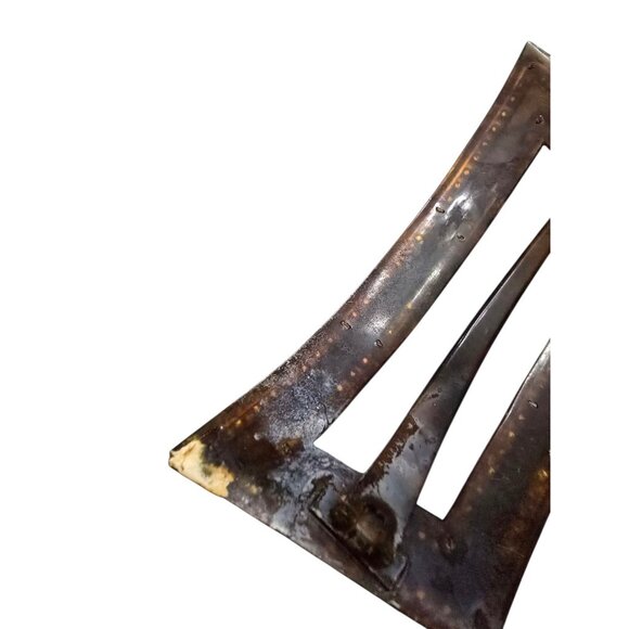 Antique Celluloid Faux Tortoise And Rhinestone Hair Clip (A8727) - Picture 4 of 6